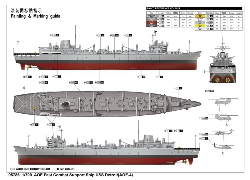 Trumpeter 05786 AOE Fast Combat Support Ship USS Detroit (AOE-4) 1/700 – imagen 2