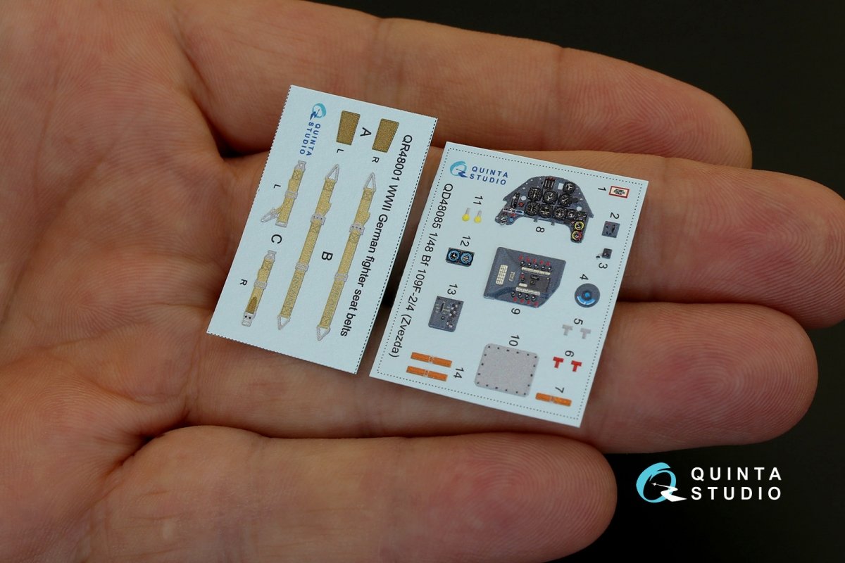 Quinta Studio QD48085 Bf 109F-2/F-4 3D-Printed &amp;amp; coloured Interior on decal paper (for Zvezda kit) 1/48 – zdjęcie 2