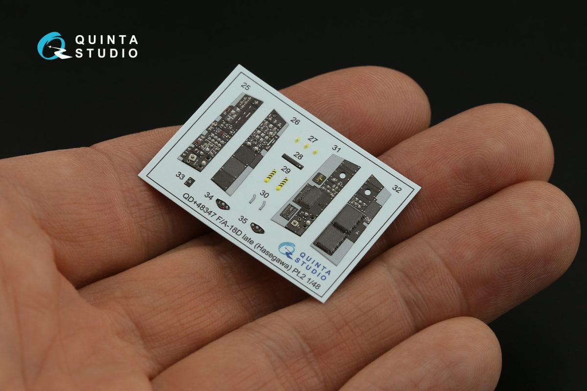 Quinta Studio QDS+48347 FA-18D late 3D-Printed coloured Interior on decal paper (Hasegawa) (with 3D-printed resin parts) (Small version) 1/48 – imagen 14