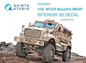 Quinta Studio QD35044 M1224 MaxxPro MRAP 3D-Printed &amp;amp; coloured Interior on decal paper ( Bronco ) 1/35