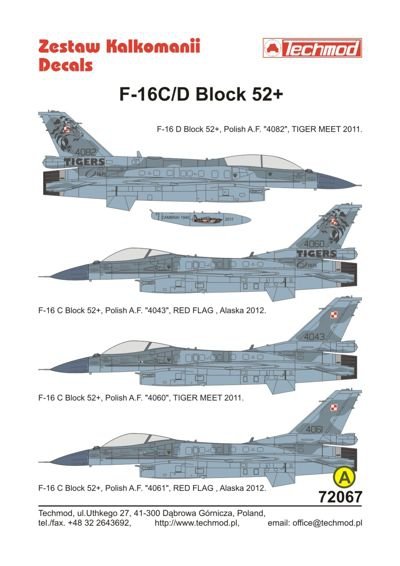 Techmod 72067 F-16 C/D Block 52+ 1/72