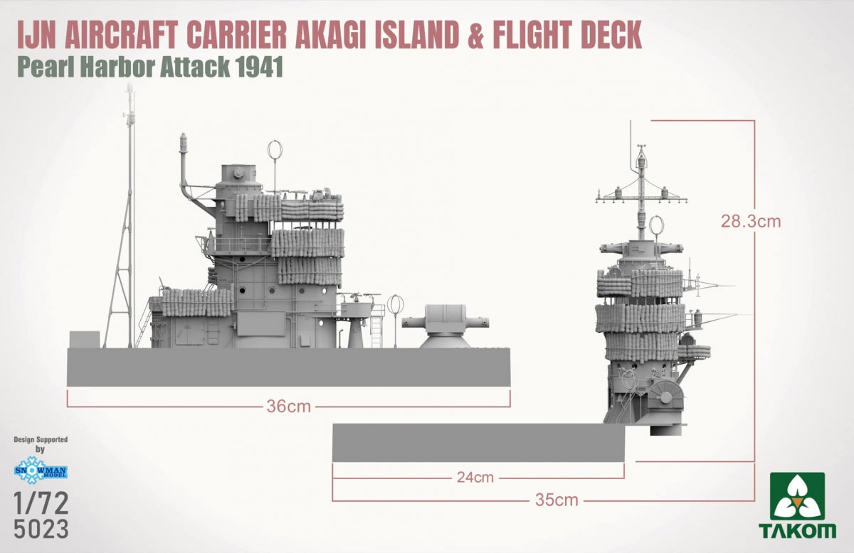 Takom 5023 IJN Aircraft Carrier Akagi - Island And Flight Deck, Pearl Harbor Attack 1941 1/72 – zdjęcie 5