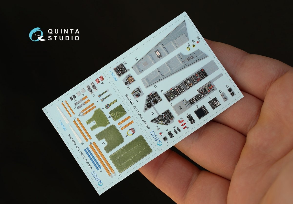 Quinta Studio QD32009 Mirage 2000C 3D-Printed &amp;amp; coloured Interior on decal paper (for Kitty Hawk kit) 1/32 – Bild 3
