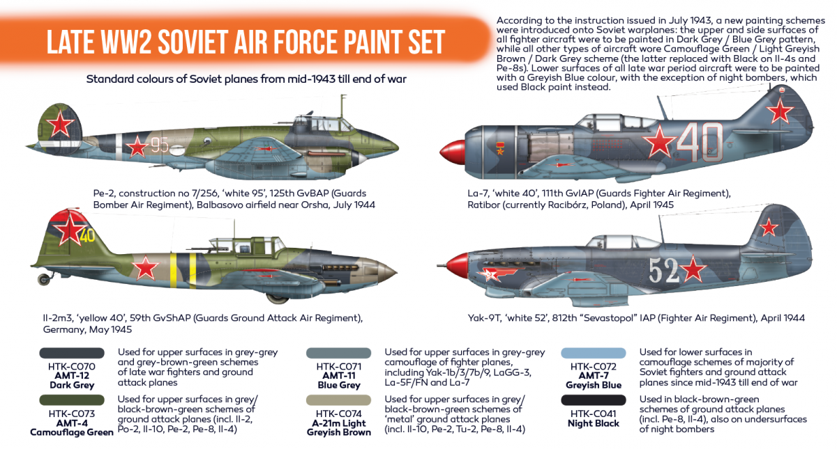 Hataka HTK-CS20 Late WW2 Soviet Air Force paint set 6x17ml – immagine 3