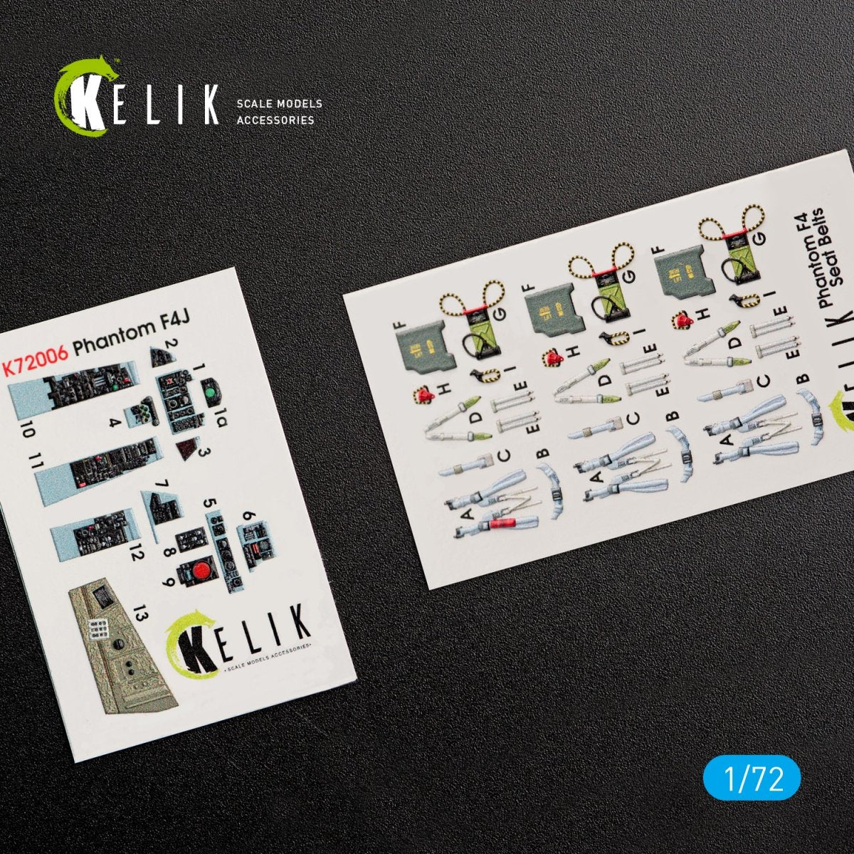 KELIK K72006 F-4J &amp;quot;PHANTOM II&amp;quot; INTERIOR 3D DECALS FOR FINEMOLDS KIT 1/72