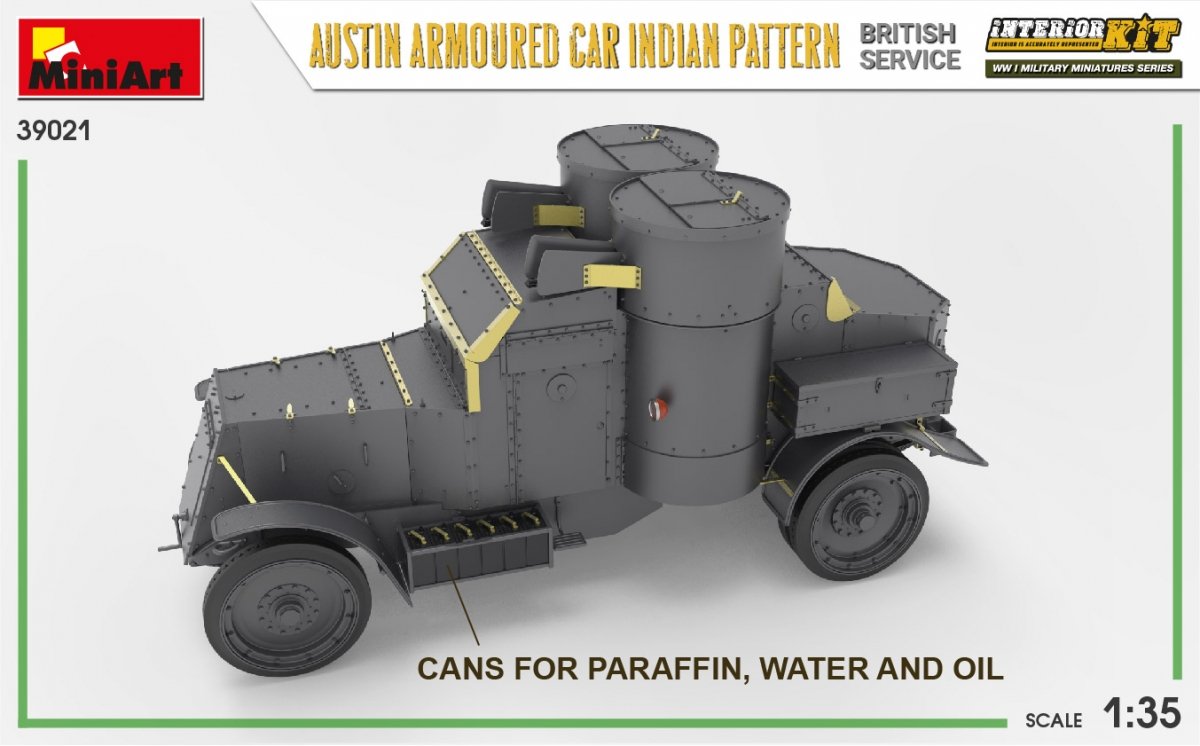 Miniart 39021 Voiture blindée Austin, modèle indien. Service britannique. Maquette intérieure 1/35 – image 12