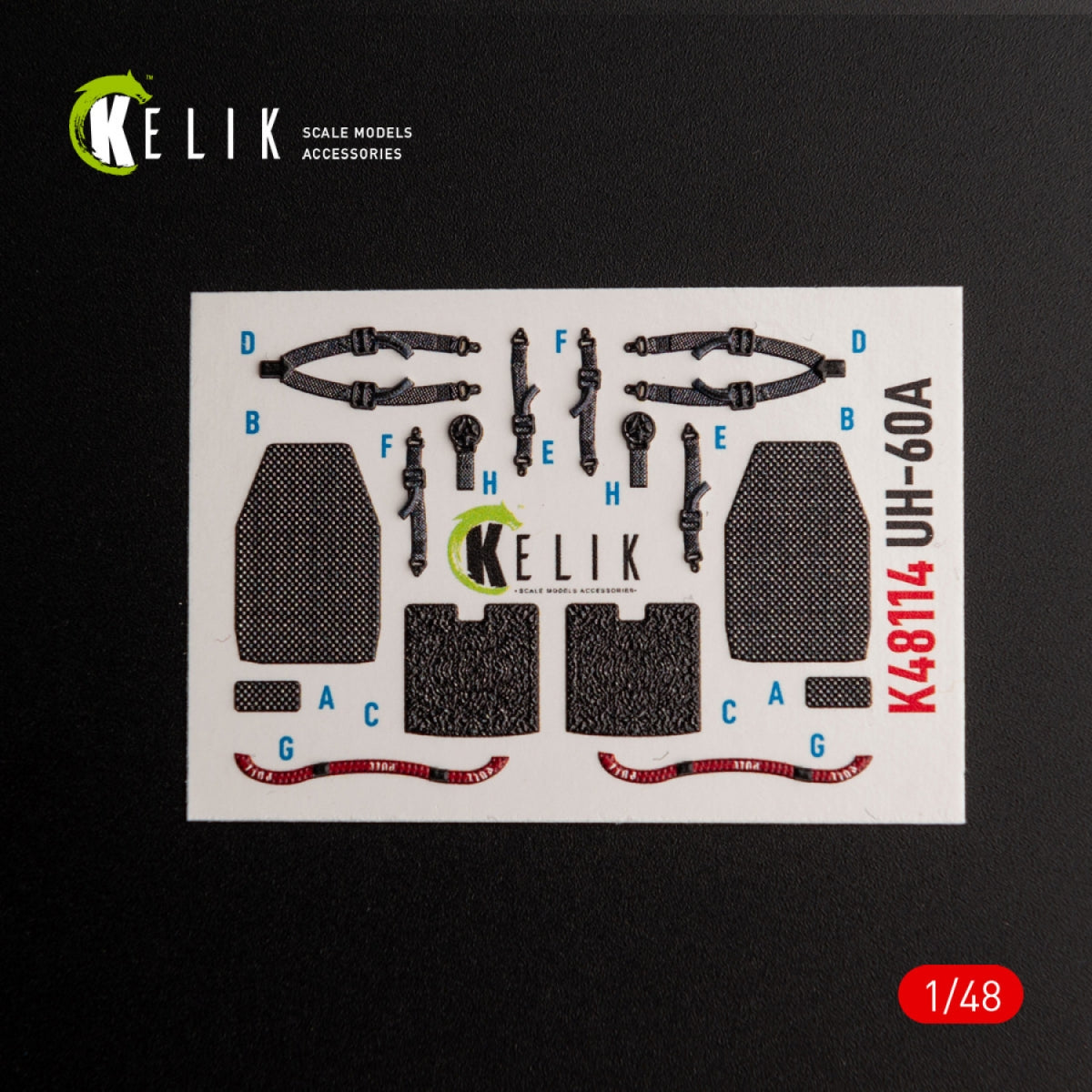 KELIK K48114 UH-60A Black Hawk - Type 2 &amp;quot; Defence Intelligence of Ukraine&amp;quot; interior 3D decals for ICM kit 1/48 – imagen 4
