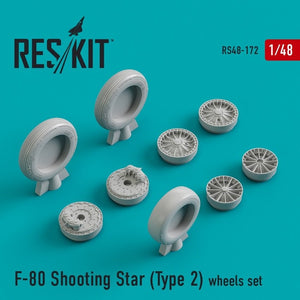 RESKIT RS48-0172 Jeu de roues F-80 Shooting Star (Type 2) 1/48