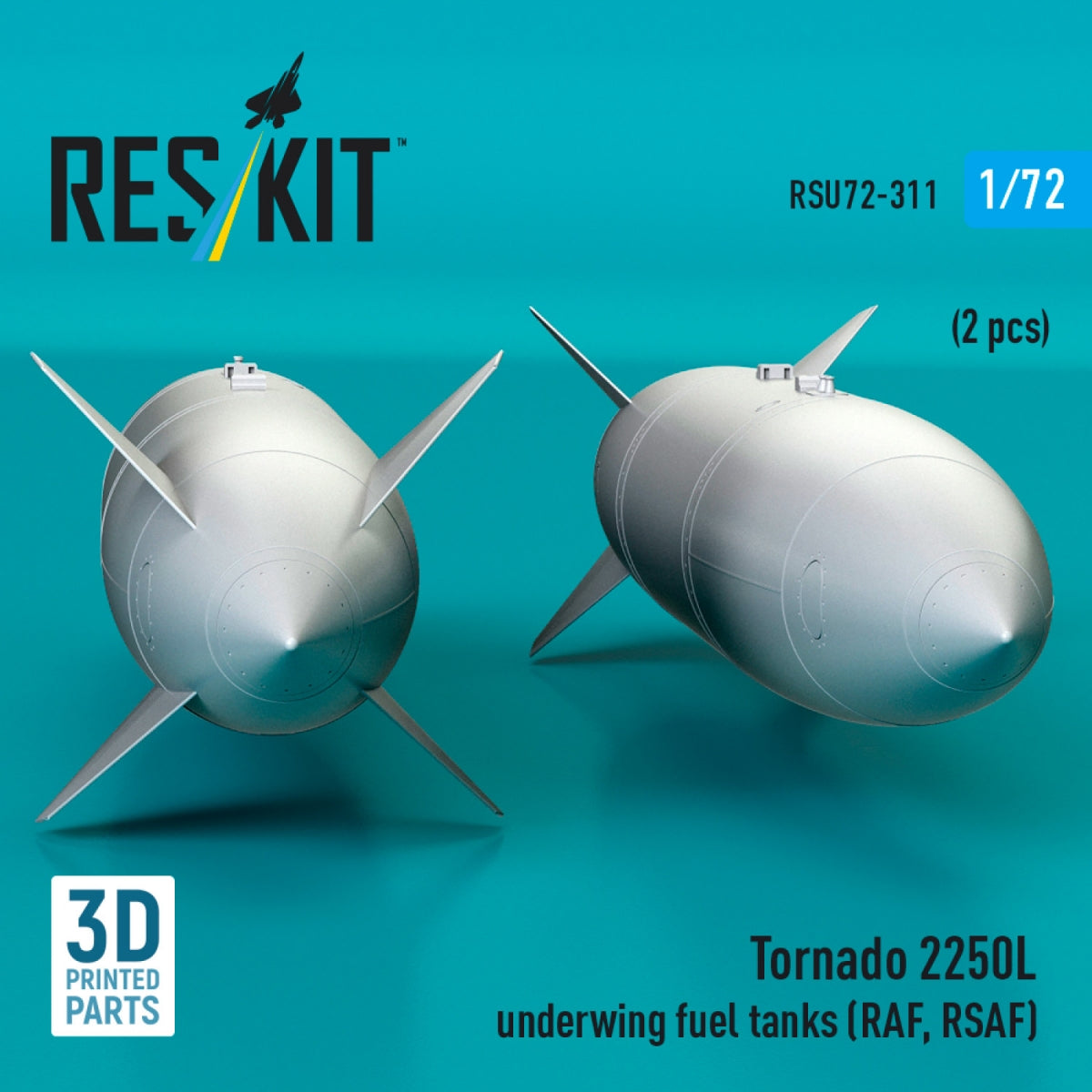 RESKIT RSU72-0311 Tornado 2250L underwing fuel tanks (RAF, RSAF) (2 pcs) (3D Printed) 1/72