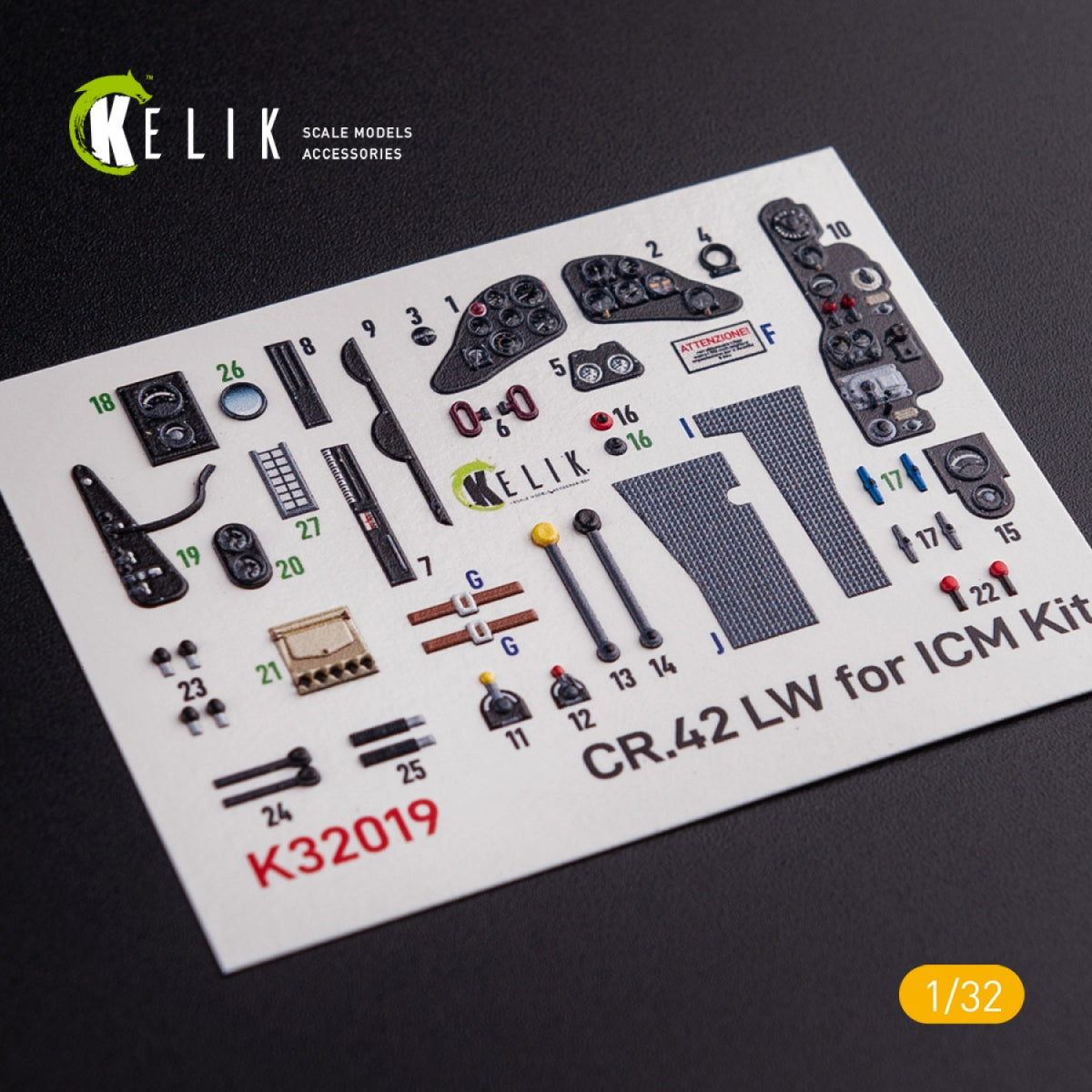 KELIK K32019 CR.42 LW - Interior 3D Decal for ICM kit 1/32