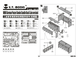 ET Model EA35-119 Support de bougies fumigènes pour char allemand de la Seconde Guerre mondiale (version tardive) 1/35 – image 3