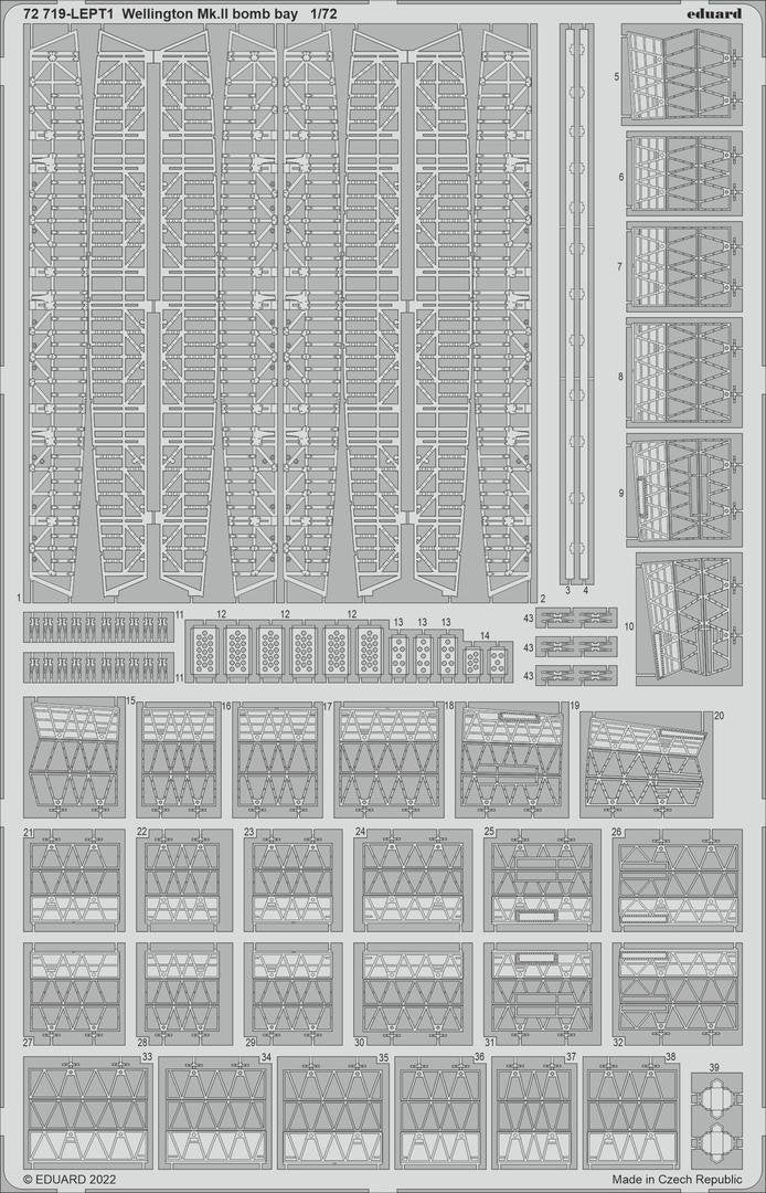 Eduard 72719 C-Wellington Mk. II bomb bay AIRFIX 1/72 – immagine 2