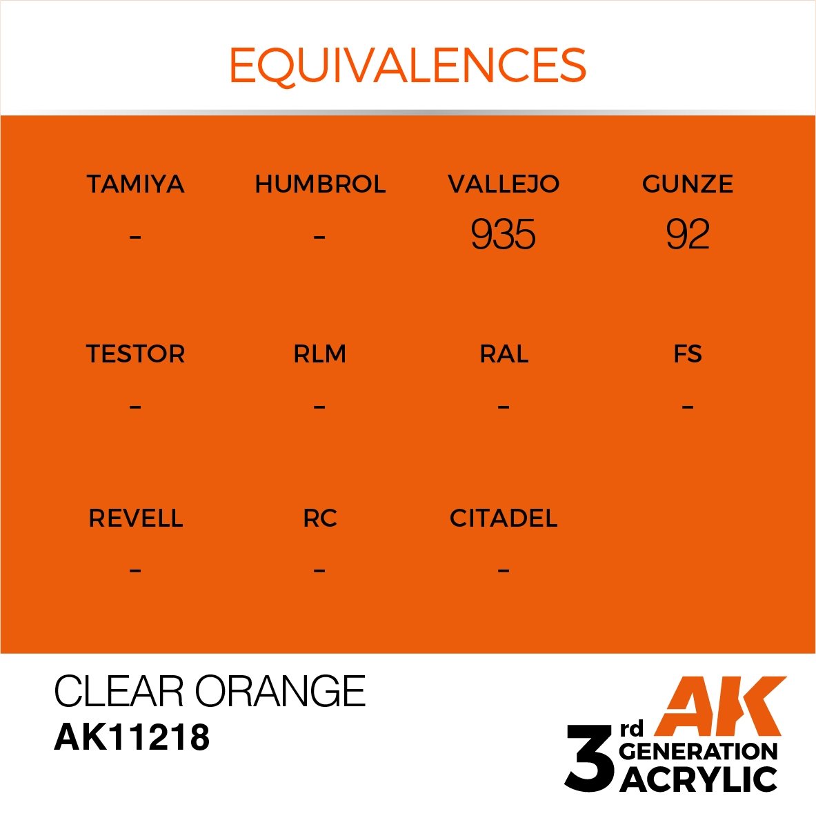 AK Interactive AK11218 CLEAR ORANGE – STANDARD 17ml – Bild 3