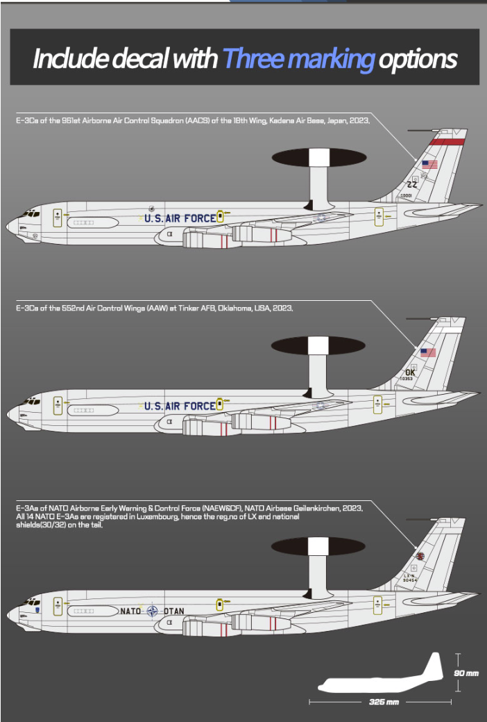 Academy 12629 USAF E-3G Sentry 1/144 – immagine 3