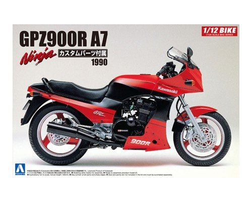 Aoshima 05454 KAWASAKI GPZ900R NINJA A7 avec PIÈCES PERSONNALISÉES 1/12
