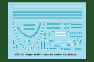 Hobby Boss 83525 Russian Navy SSN Akula Class Attack Submarine 1/350 – imagen 3