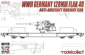 Modelcollect UA72118 WWII German 128mm Flak 40 Anti-Aircraft Railway Car 1/72