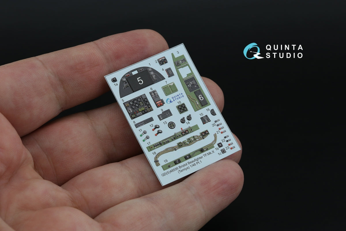 Quinta Studio QD+48556 Bristol Beaufighter TF.Mk.X 3D-Printed &amp;amp; coloured Interior on decal paper (Tamiya) (with 3D-printed resin parts) 1/48 – imagen 4