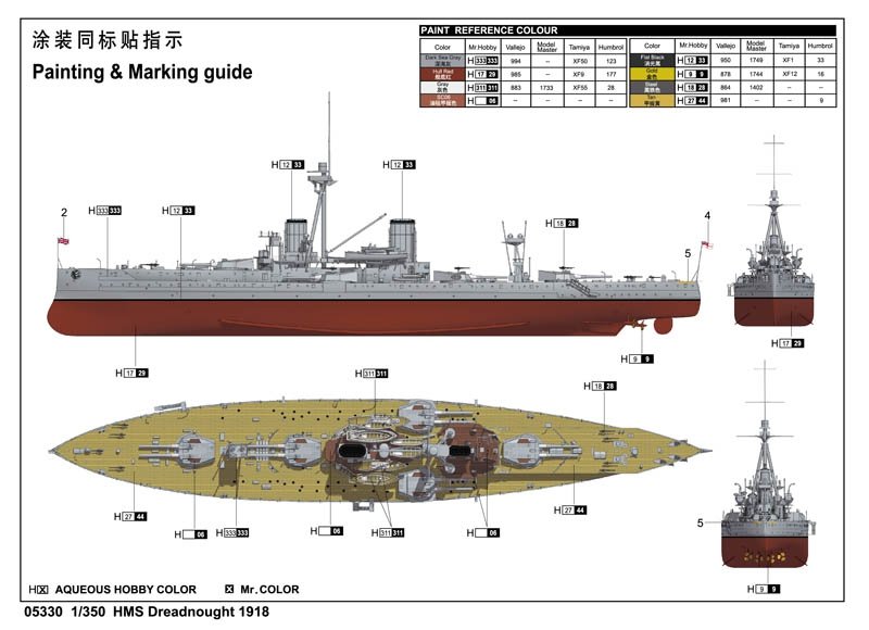 Trumpeter 05330 HMS Dreadnought 1918 1/350 – image 3