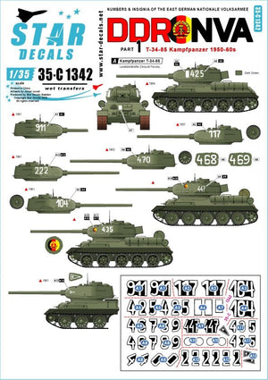 Star Decals 35-C1342 DDR - NVA 1. Numbers &amp;amp; insignia of the East German Nationale Volksarmee 1/35