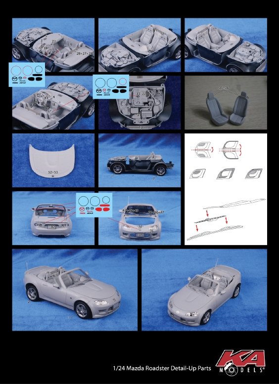 KA Models KE-24033 MAZDA ROADSTER DETAIL-UP ETCHED PART 1/24 – Bild 2