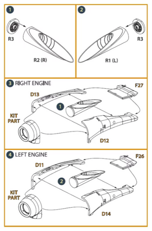 Clear Prop! CPA72046 OV-1 A/B/C/D Mohawk exhaust set for CP kit 1/72 – imagen 3