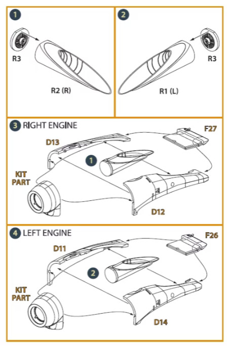 Clear Prop! CPA72046 OV-1 A/B/C/D Mohawk exhaust set for CP kit 1/72 – imagen 3