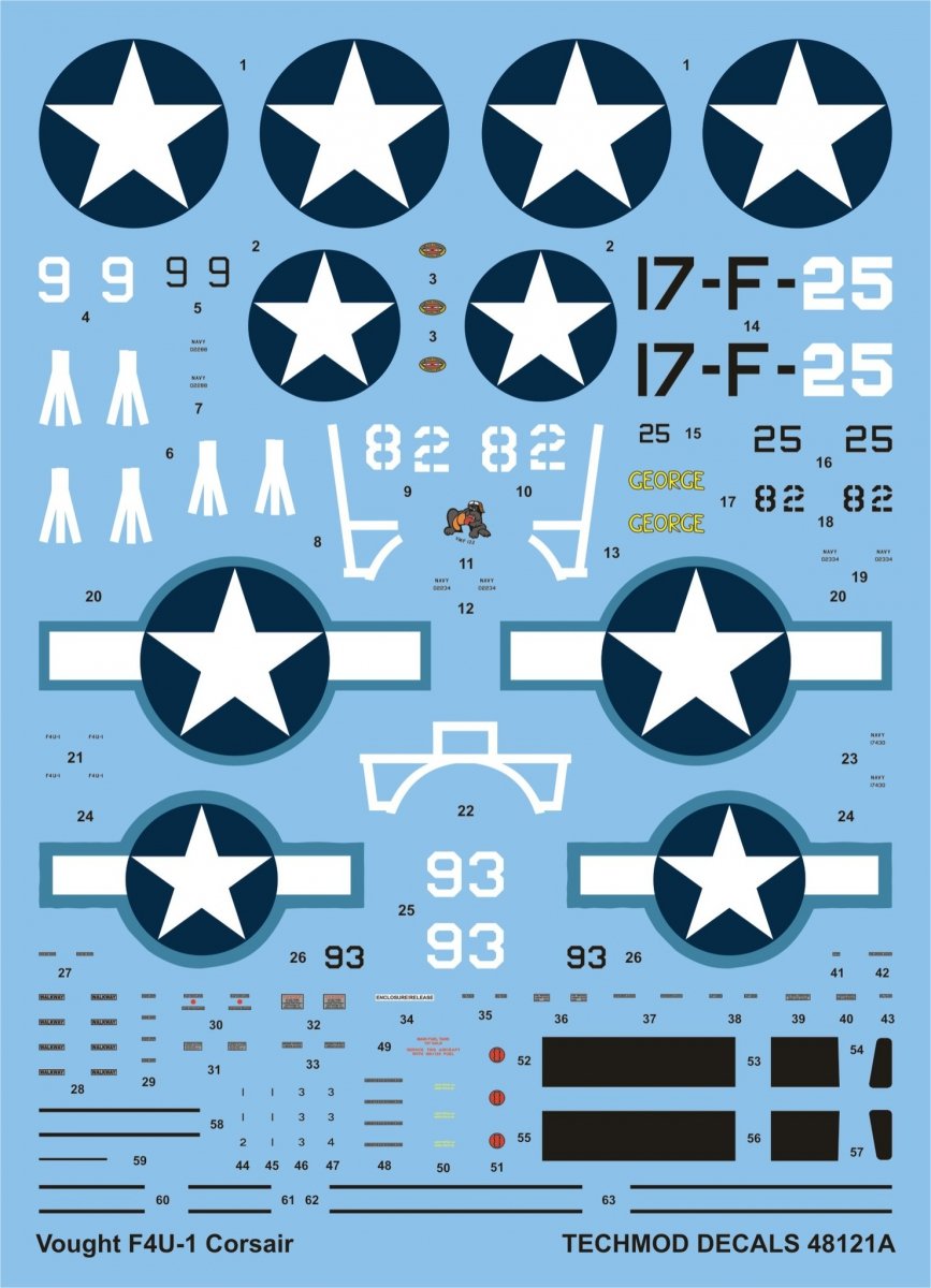 Techmod 48121 Vought F4U-1 Corsair 1/48