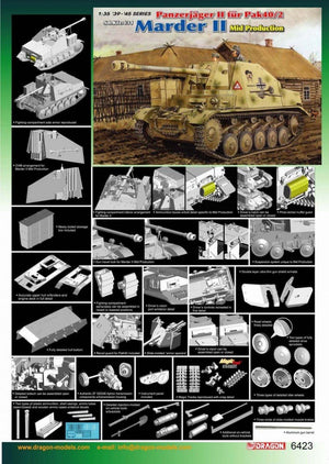 Dragon 6423 Panzerjager II fur Pak 40/2, Sd.Kfz.131 Marder II Mid Production 1/35 – Bild 3