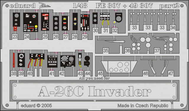 Intérieur Eduard FE307 A-26C MONOGRAMME, REVELL 1/48