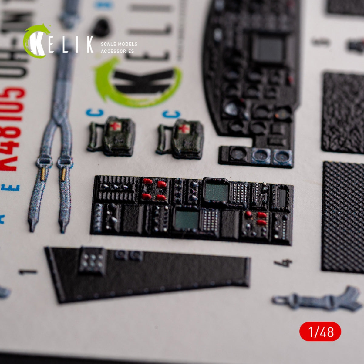 KELIK K48105 UH-1N &amp;quot;Twin Huey&amp;quot; - interior 3D decals for Zimi Model/KittyHawk kit 1/48 – Bild 5