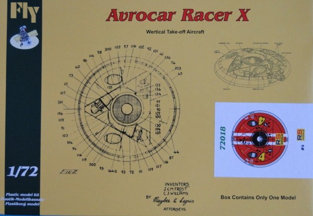 Fly 72018 Avrocar Racer X 1/72