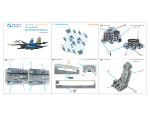 Quinta Studio QD+72178 Su-27UB 3D-Printed &amp;amp; coloured Interior on decal paper (Trumpeter) (with 3D-printed resin part) 1/72 – Bild 2