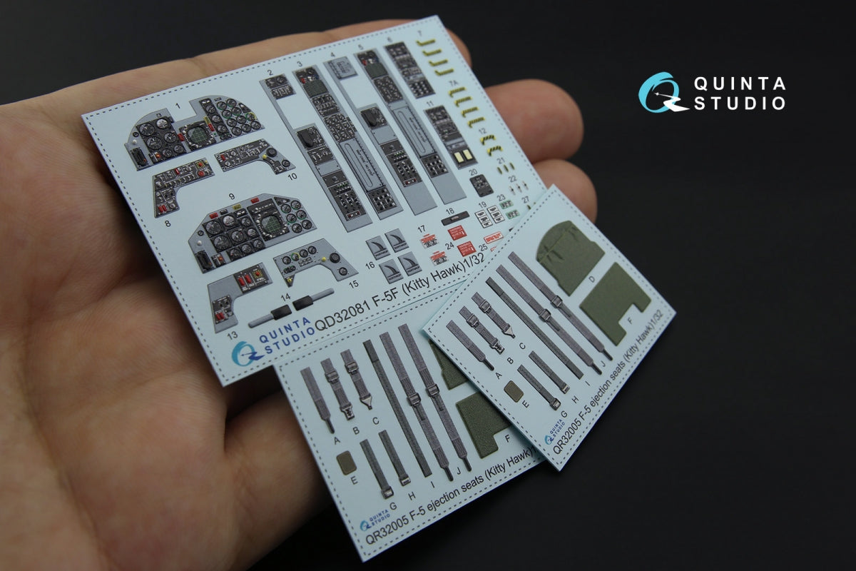 Quinta Studio QD32081 F-5F 3D-Printed coloured Interior on decal paper (for KittyHawk kit) 1/32 – immagine 2