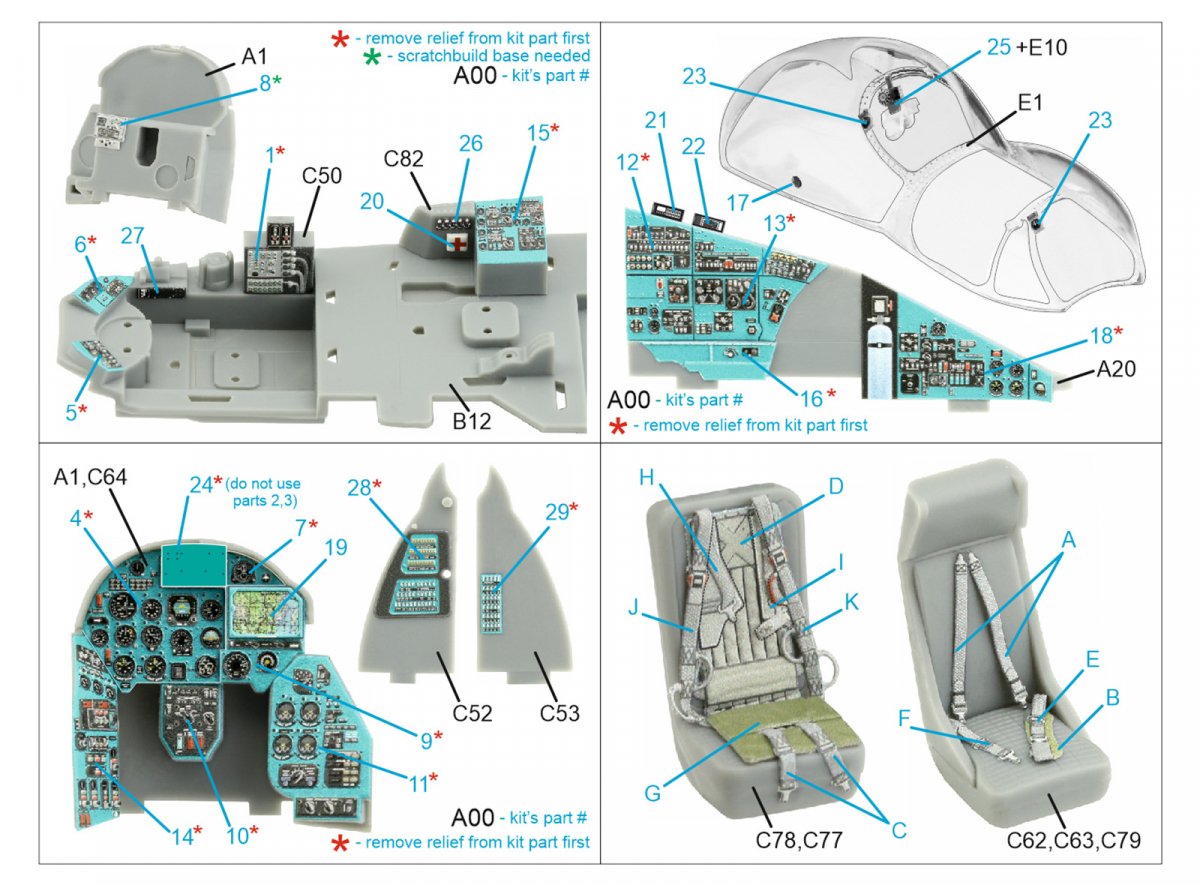 Quinta Studio QD48356 Mi-24D 3D-Printed &amp;amp; coloured Interior on decal paper (Trumpeter) 1/48 – imagen 2