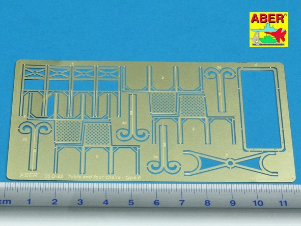 Aber 35D22 Table end four chairs - type A 1/35 – immagine 2