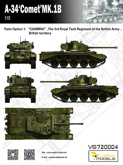 Vespid Models VS720004 A-34 Comet MK.1B 1/72 – imagen 5