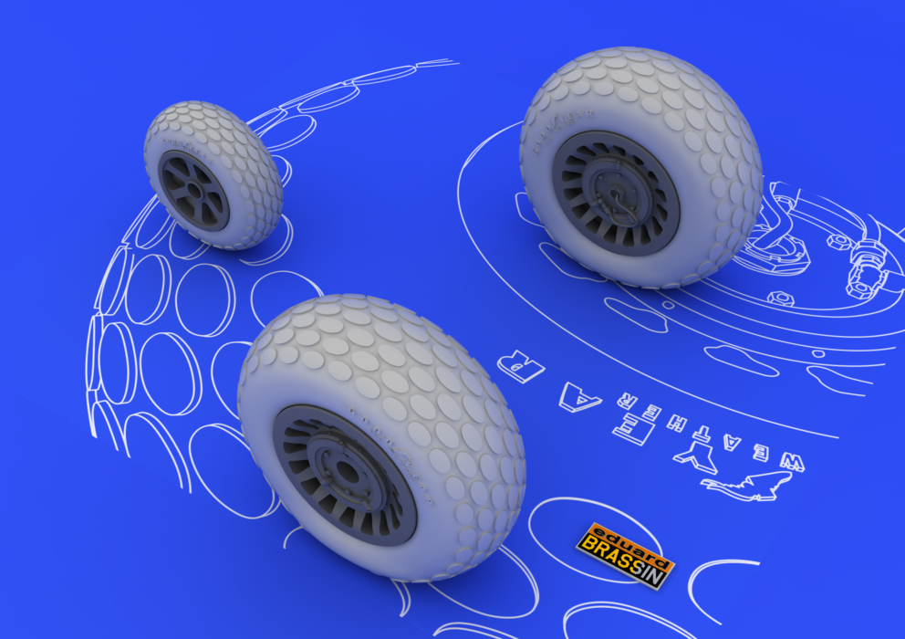 Eduard 648057 P-61 wheels 1/48 (GREAT WALL HOBBY) – imagen 3