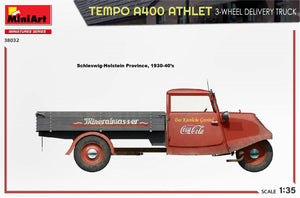 MiniArt 38032 TEMPO A400 ATHLET 3-WHEEL DELIVERY TRUCK 1/35 – immagine 4