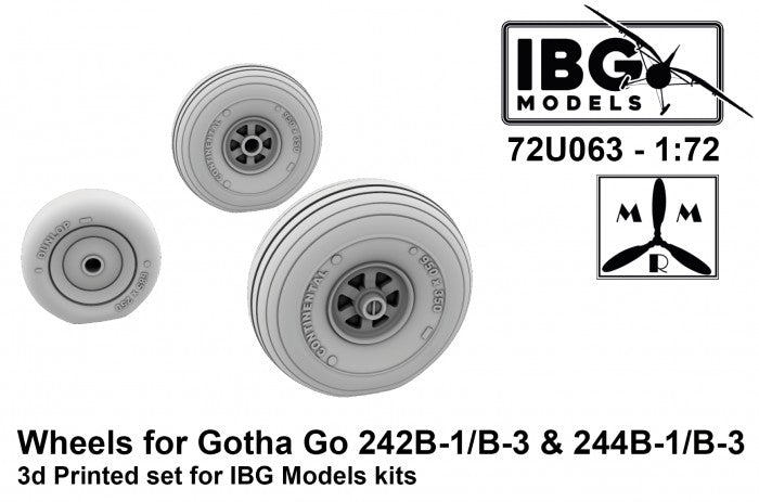 IBG 72U063 Wheels for Gotha Go 242B-1/B-3 &amp; 244B-1/B-3 3d Printed set for IBG Models kits 1/72