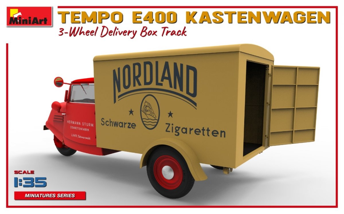 MiniArt 38047 TEMPO E400 KASTENWAGEN CAMION DE LIVRAISON À 3 ROUES SUR VOIE 1/35  – image 7