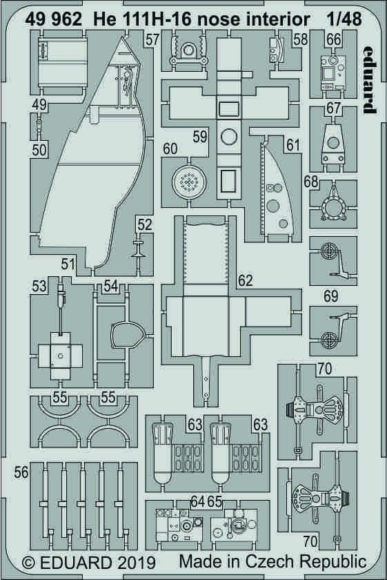 Eduard 49962 He 111H-16 nose interior 1/48 ICM – immagine 2