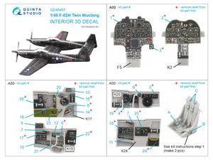 Quinta Studio QD48497 F-82H Twin Mustang 3D-Printed coloured Interior on decal paper (Modelsvit) 1/48 – Bild 2