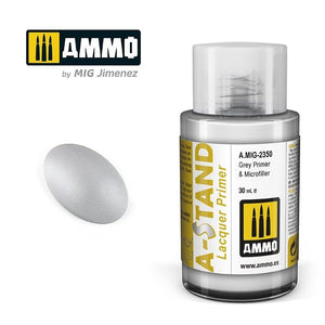 Ammo of Mig 2350 A-STAND Grey Primer &amp;amp; Microfiller 30ml