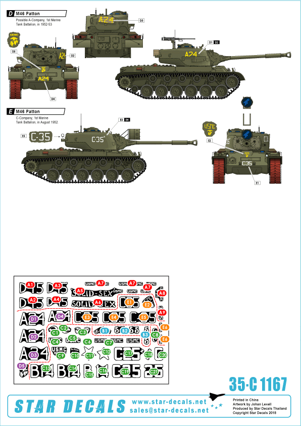 Star Decals 35-C1167 USMC M46 Patton - Korean War 1950-53 1/35 – imagen 2