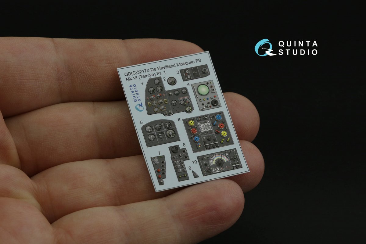 Quinta Studio QD32170 DH Mosquito FB Mk.VI 3D-Printed &amp;amp; coloured Interior on decal paper (Tamiya) 1/32 – imagen 2