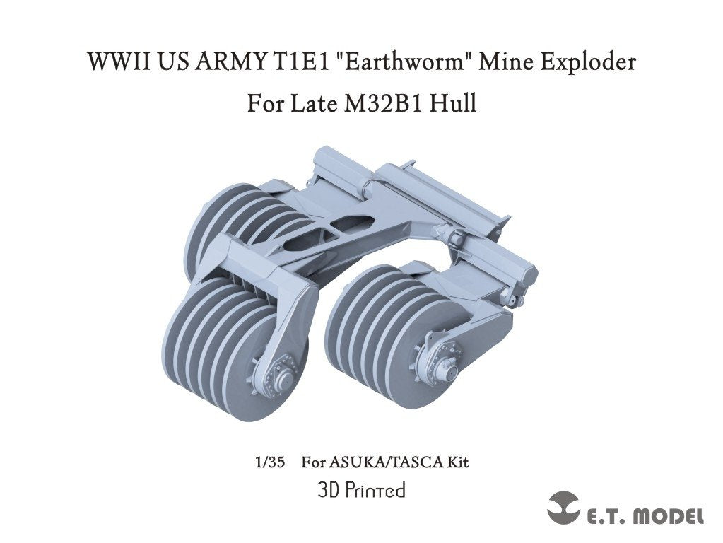 E.T. Model P35-041 WWII US ARMY T1E1 &amp;quot;Earthworm&amp;quot; Mine Exploder (for Late M32B1 Hull) ( 3D Printed ) 1/35