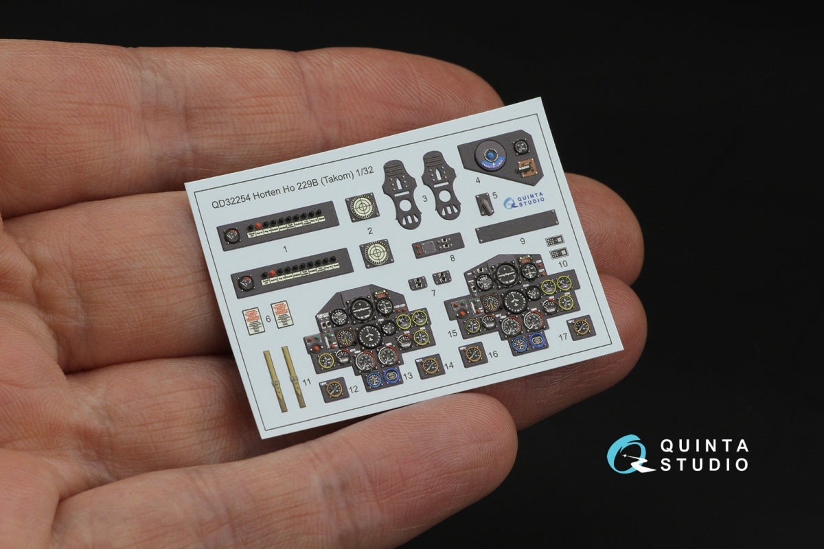 Quinta Studio QD32254 Horten Ho 229B 3D-Printed &amp;amp; coloured Interior on decal paper (Takom) 1/32 – Bild 4