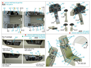 Quinta Studio QD32100 F/A-18F late / EA-18G 3D-Printed &amp;amp; coloured Interior on decal paper (Trumpeter) 1/32 – immagine 7