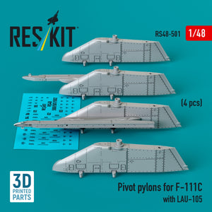 RESKIT RS48-0501 Pivot pylons for F-111C with LAU-105 (4 pcs) (3D Printed) 1/48 – immagine 3